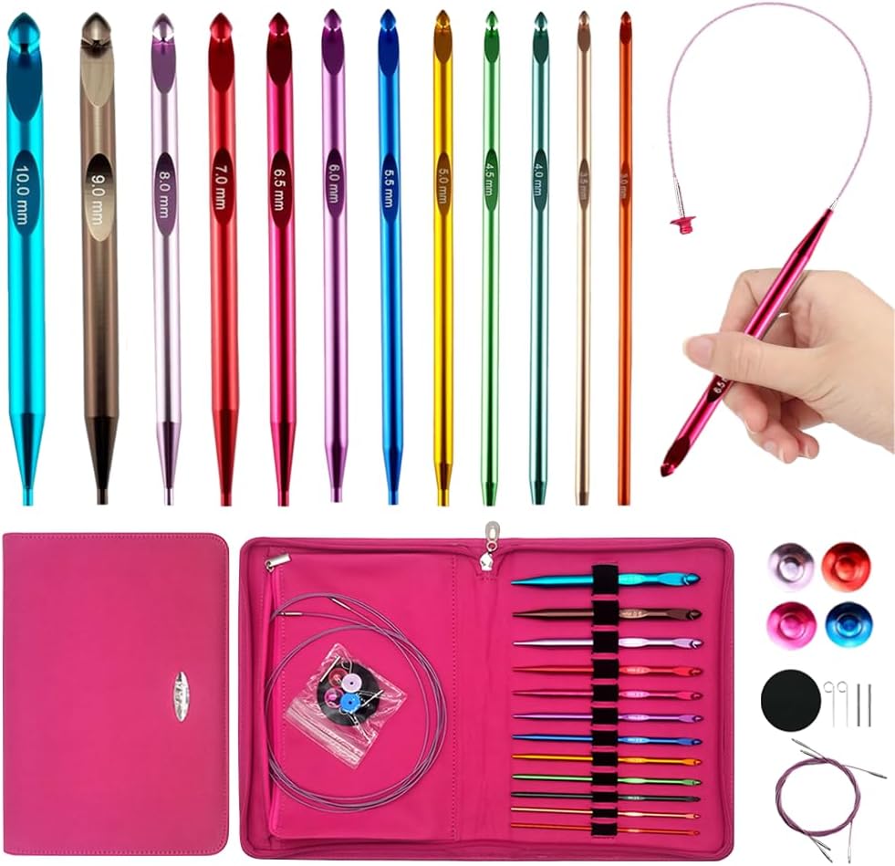 Yarniss Tunisian Crochet Hook Set – 3 mm-10 mm Interchangeable