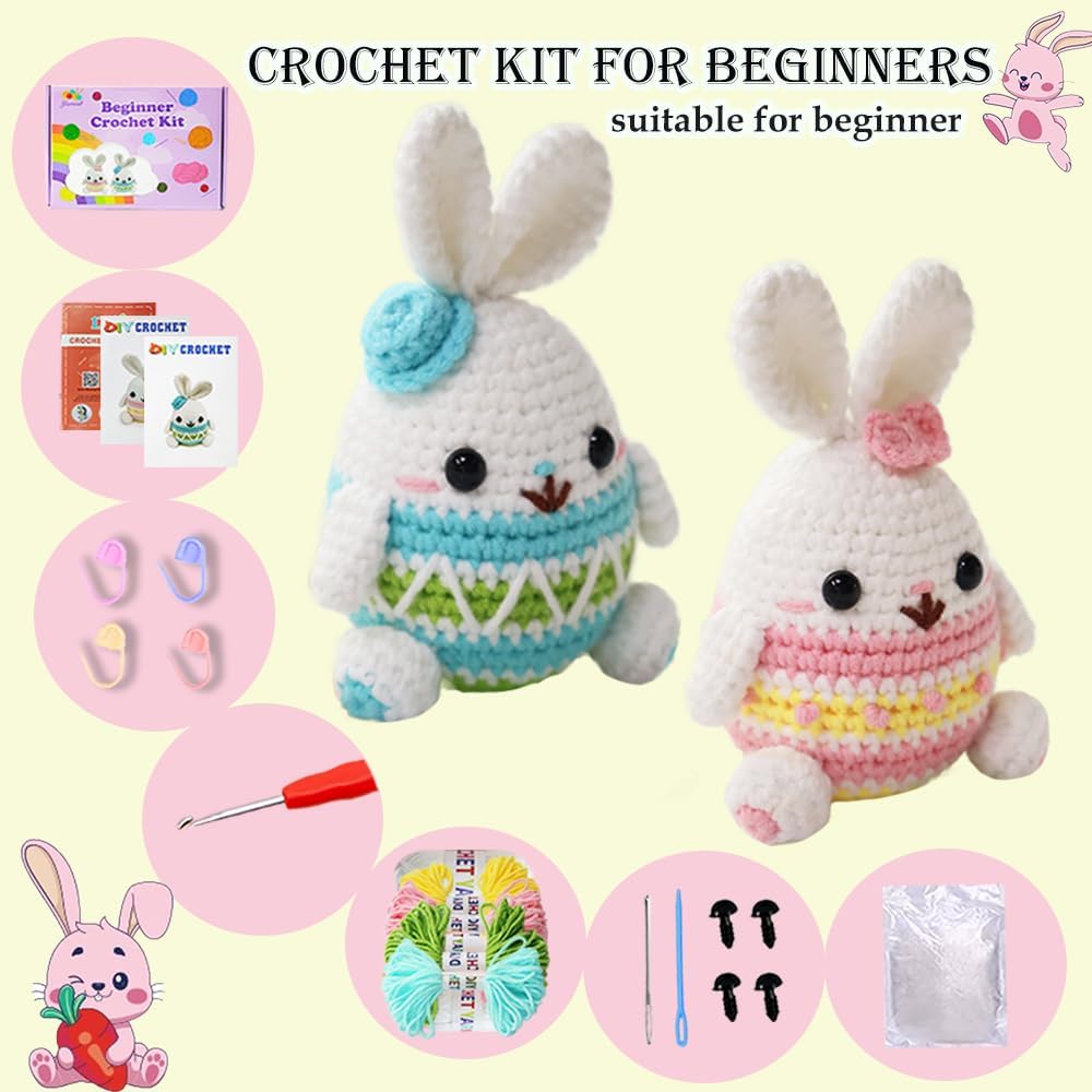 Yarniss Beginner Crochet Kit – Bunny With Video Tutorial