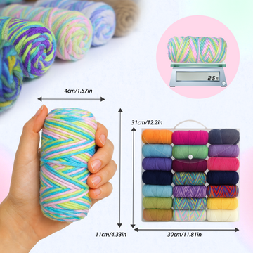 Yarniss Crochet Yarn Kits, 1312 Yards Acrylic Crochet Yarn for Crafts,24 Colors Knitting Yarn Skeins with 4.0mm Crochet Hook