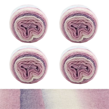 Yarniss Crochet Cake Yarn for Knitting, Ombre Cake Yarn Skeins 4×100g/3.53oz, Gradient Yarn Ball for Scraf, Shawl&Sweater(Purple Gradient)