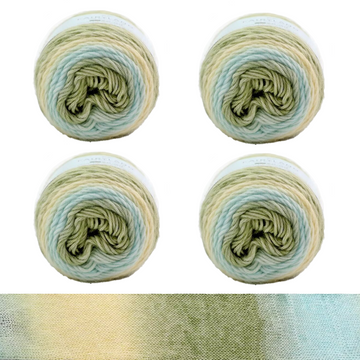 Yarniss Crochet Cake Yarn for Knitting, Ombre Cake Yarn Skeins 4×100g/3.53oz, Gradient Yarn Ball for Scraf, Shawl&Sweater(Green Gradient)