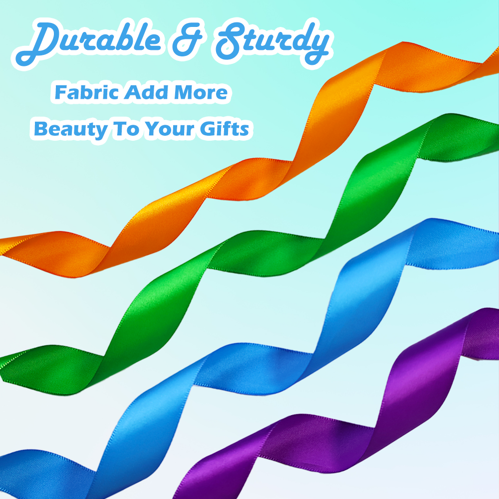 Yarniss 1 Inch Satin Ribbon Assorted Colors 12 Rolls 300 Yards - 25 Yards/Roll, Ribbons for Crafts Party Wedding Decor