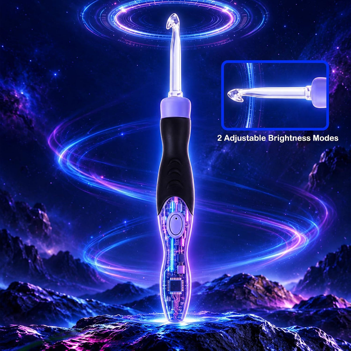 Yarniss 17 Size Lighted Crochet Hooks 2.5mm~14mm Rechargeable Crochet Hooks