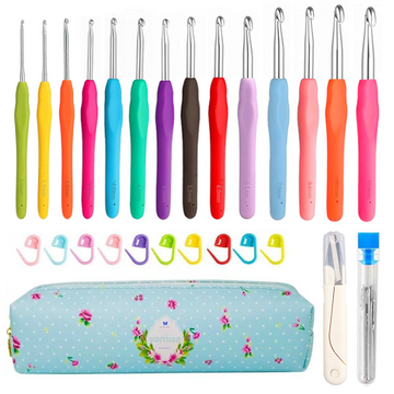 Yarniss Crochet Hooks,14 Size Ergonomic Crochet Hooks Set 2mm(B)-10mm(N)