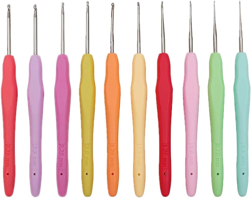 Yarniss Ergonomic Crochet Hooks 0.5-10 mm | Soft-Grip Set (5 Size/9 Size/10 Size/12 Size/14 Size/ 20 Size)