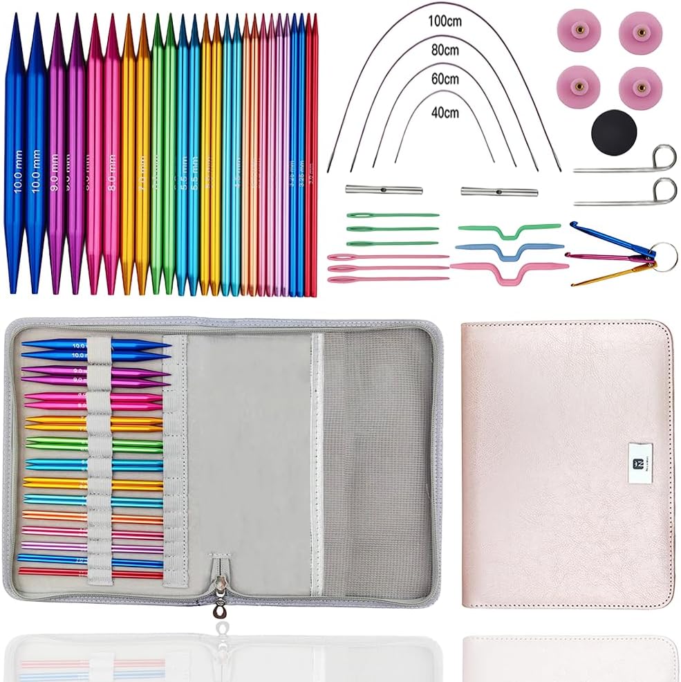 Yarniss Circular Knitting Needles – 13 Pairs, 3-10 mm Interchangeable