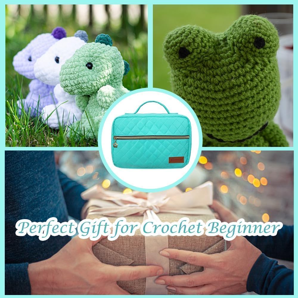 Yarniss Crochet Kit for Beginners,Crochet Kits with 1120 Yards Crochet Yarn Balls and 14 PCS Crochet Hooks Set Travel Knitting Crochet Supplies