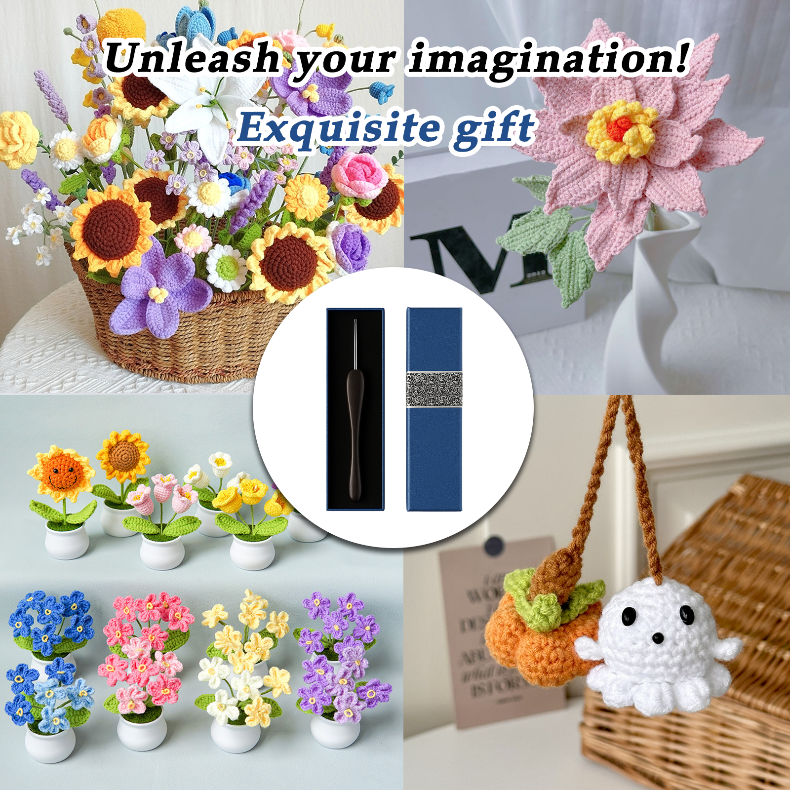 Yarniss 5 mm Ergonomic Crochet Hook, Hand-Polished Crochet Hook, Suitable for Beginners and Experienced Enthusiasts