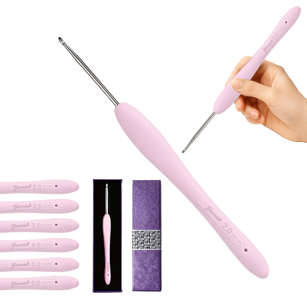 Yarniss 2.0mm Ergonomic Crochet Hook, Hand-Polished Soft-Grip Hook, Ideal for Beginners and Experienced Enthusiasts