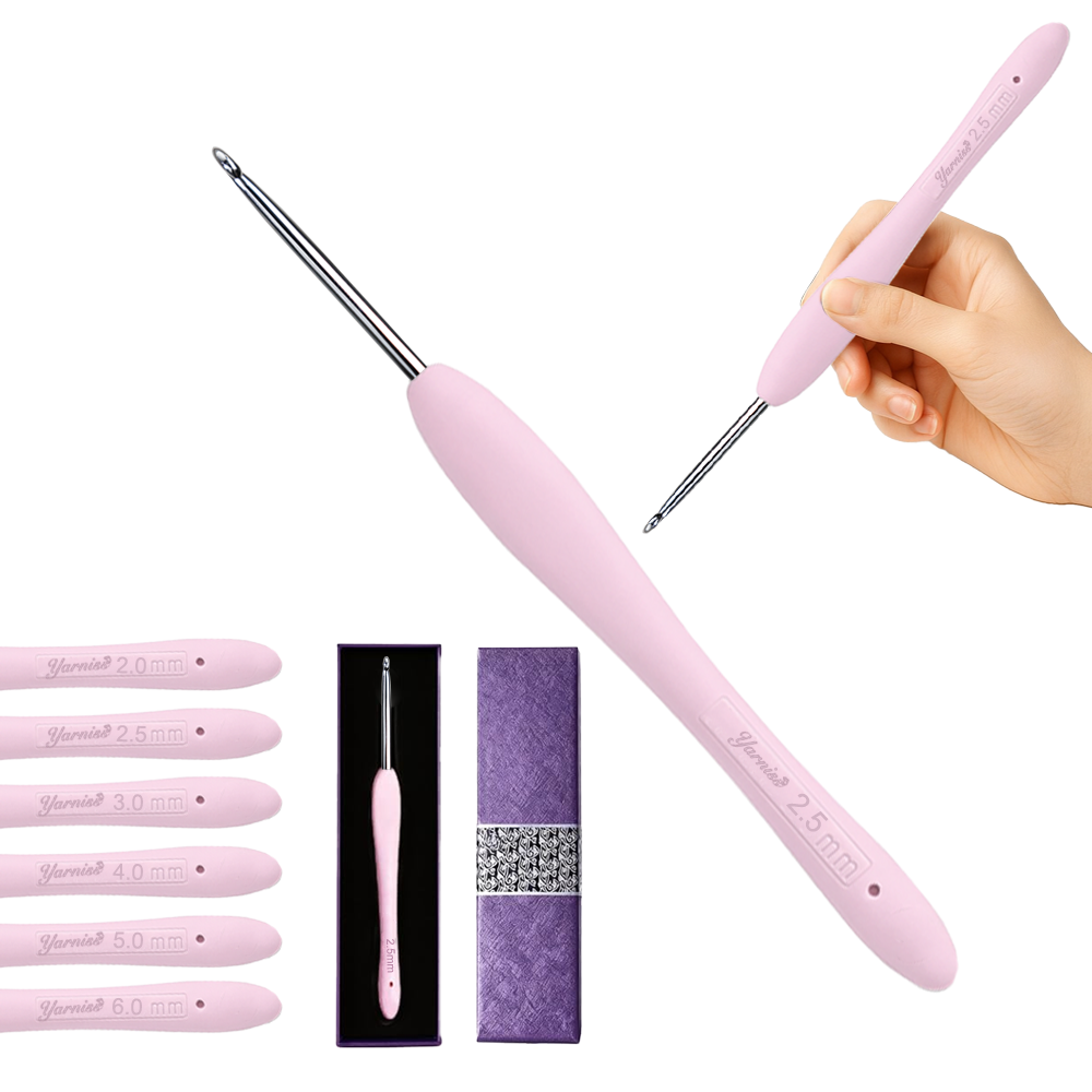 Yarniss 2.5mm Ergonomic Crochet Hook, Hand-Polished Soft-Grip Hook, Ideal for Beginners and Experienced Enthusiasts