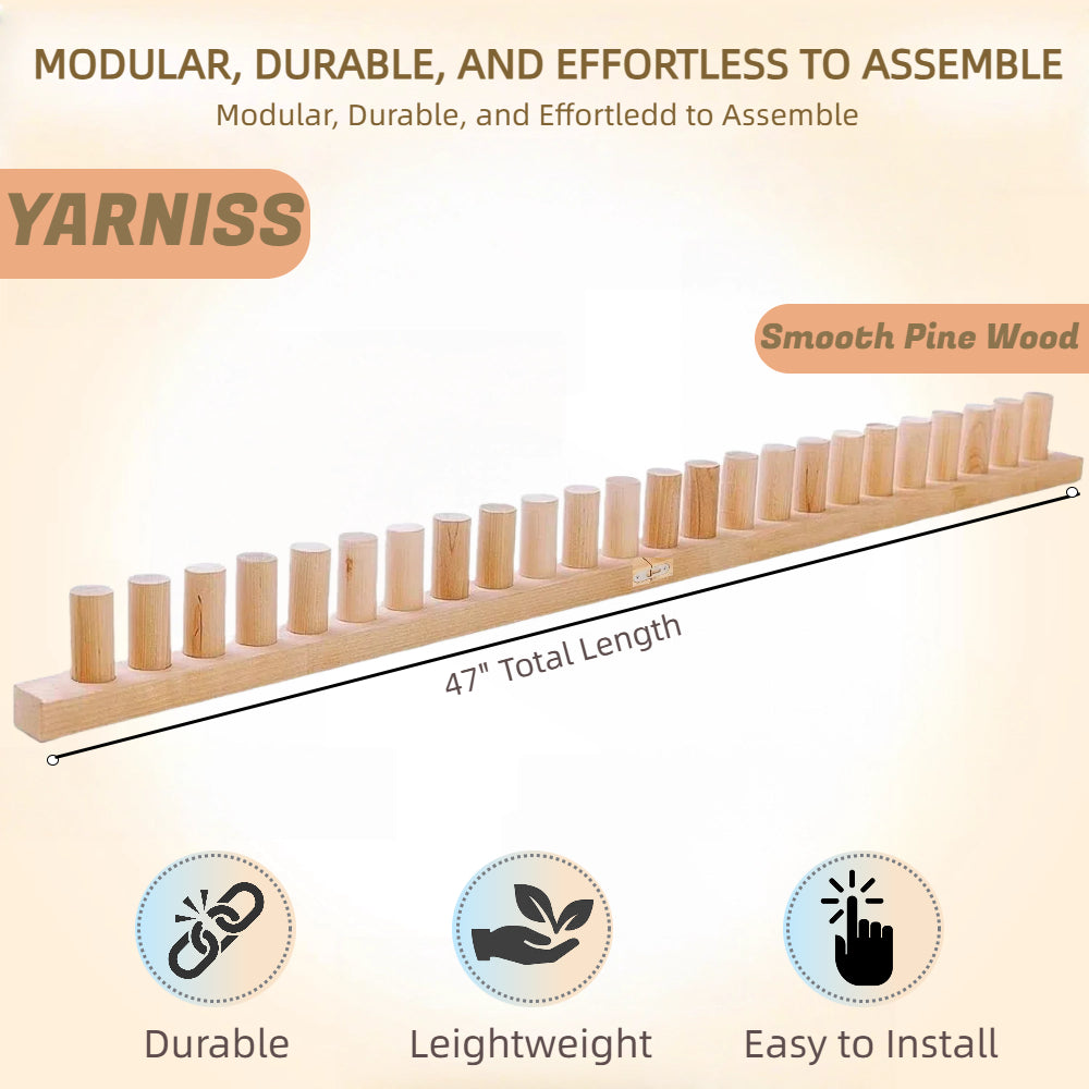 Yarniss 47" Chunky Blanket Loom Kit, Wooden Knitting Loom Frame for Hand, Thick Yarn Knitting Tools for Beginner 2 Packs