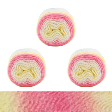 Yarniss Gradient Cake Yarn for Crocheting, Ombre Cake Yarns for Knitting, 3 Skeins of 100g/3.53oz(Pink Yellow Gradient)