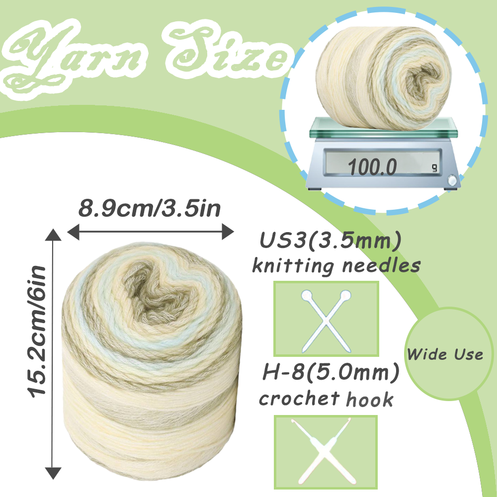 Yarniss Crochet Cake Yarn for Knitting, Ombre Cake Yarn Skeins 4×100g/3.53oz, Gradient Yarn Ball for Scraf, Shawl&Sweater(Green Gradient)