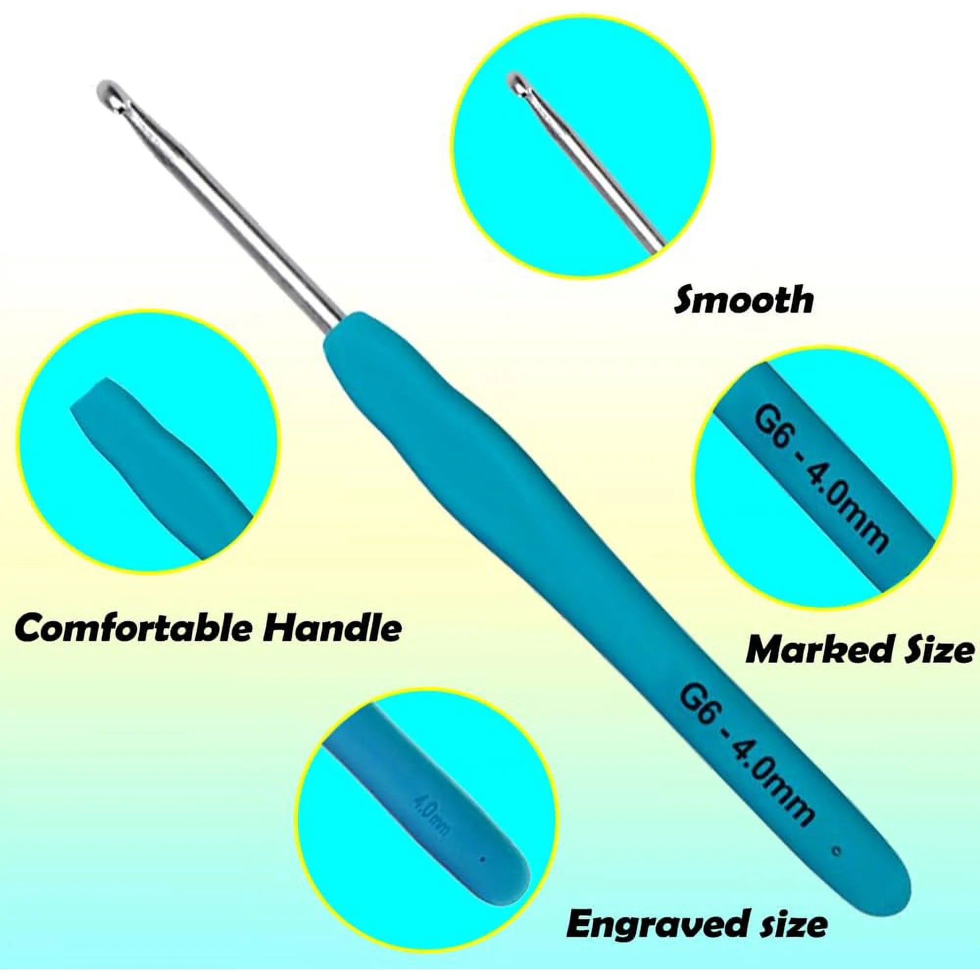 Yarniss Ergonomic Crochet Hooks Set, 9 Sizes Crochet Hooks with Case 2.0mm~6.0mm