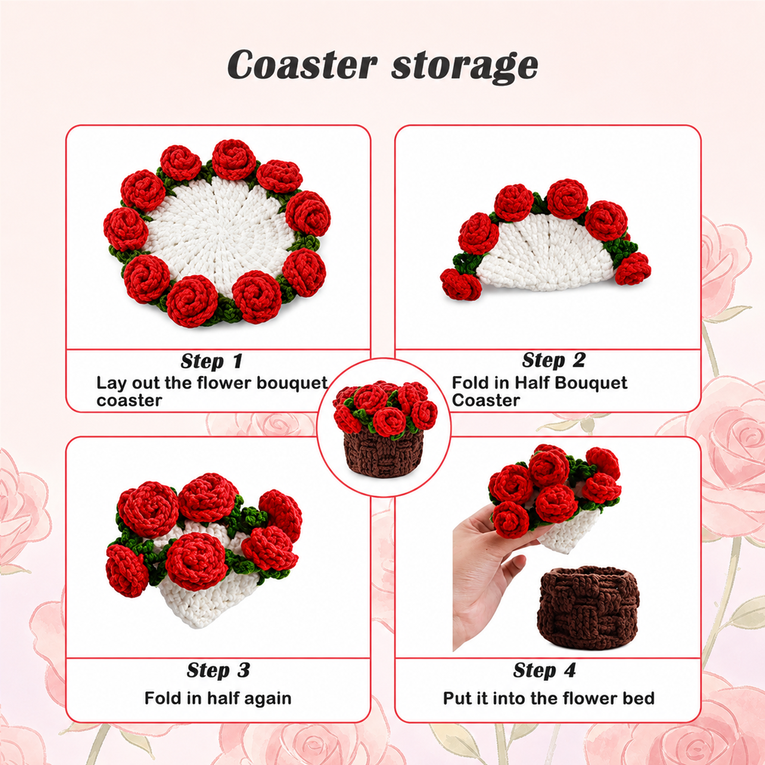 Yarniss Crochet Kit for Beginners,Crochet Coaster Starter Set,Stitch Crochet Kit Easy to Follow Video Tutorials Included