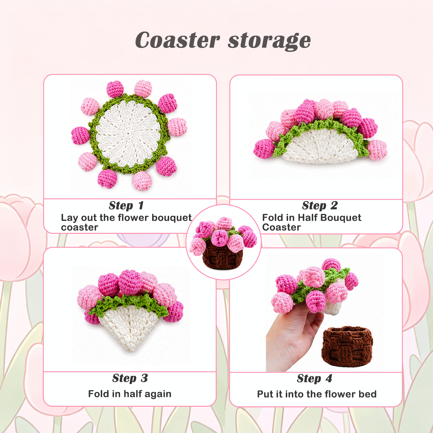 Yarniss Crochet Kit for Beginners,Crochet Coaster Starter Set,Stitch Crochet Kit Easy to Follow Video Tutorials Included