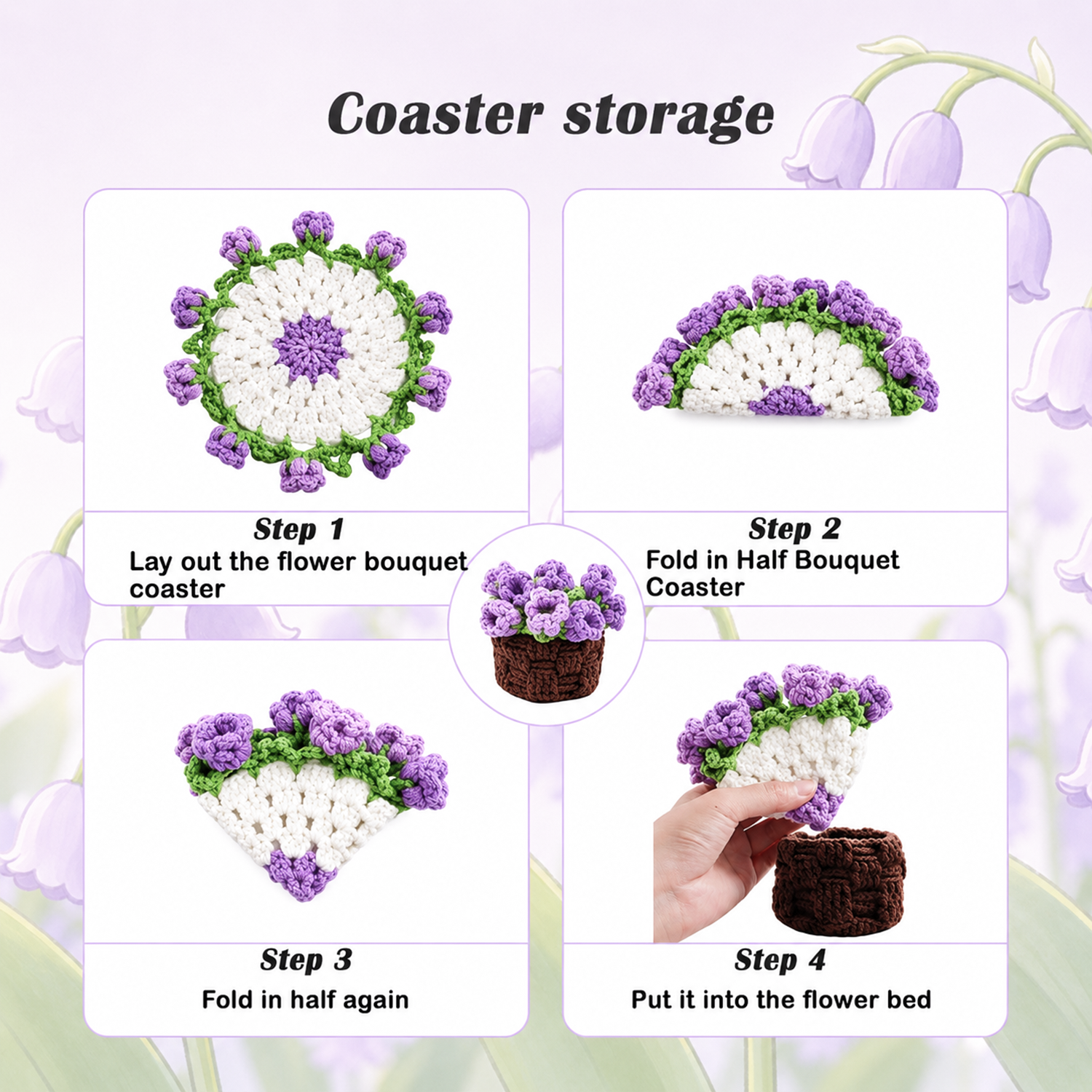 Yarniss Crochet Kit for Beginners,Crochet Coaster Starter Set,Stitch Crochet Kit Easy to Follow Video Tutorials Included