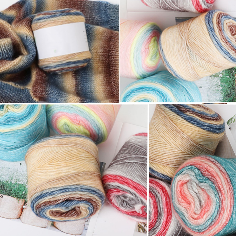 Yarniss Crochet Cake Yarn for Knitting, Ombre Cake Yarn Skeins 4×100g/3.53oz, Gradient Yarn Ball for Scraf, Shawl&Sweater(Khaki Gradient)