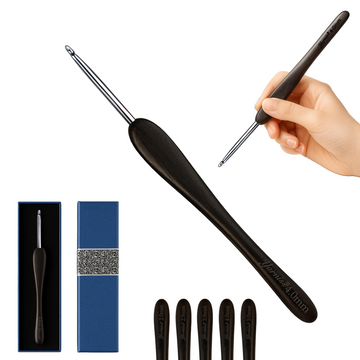 Yarniss 4 mm Ergonomic Crochet Hook, Hand-Polished Crochet Hook, Suitable for Beginners and Experienced Enthusiasts