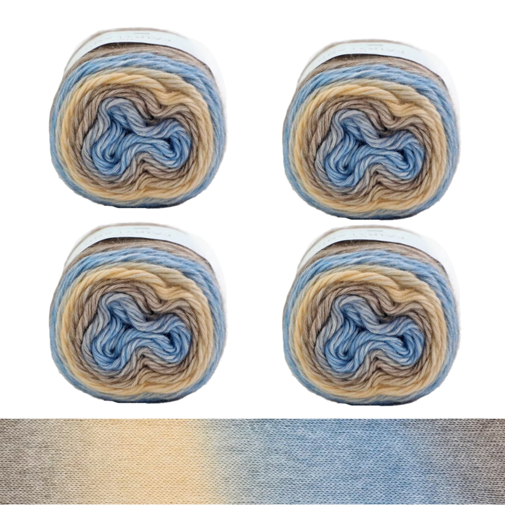 Yarniss Crochet Cake Yarn for Knitting, Ombre Cake Yarn Skeins 4×100g/3.53oz, Gradient Yarn Ball for Scraf, Shawl&Sweater(Khaki Gradient)