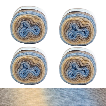 Yarniss Crochet Cake Yarn for Knitting, Ombre Cake Yarn Skeins 4×100g/3.53oz, Gradient Yarn Ball for Scraf, Shawl&Sweater(Khaki Gradient)