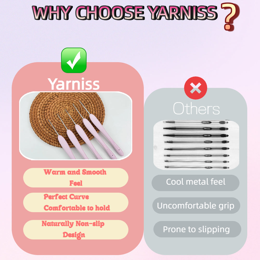 Yarniss 6.0mm Ergonomic Crochet Hook, Hand-Polished Soft-Grip Hook, Ideal for Beginners and Experienced Enthusiasts