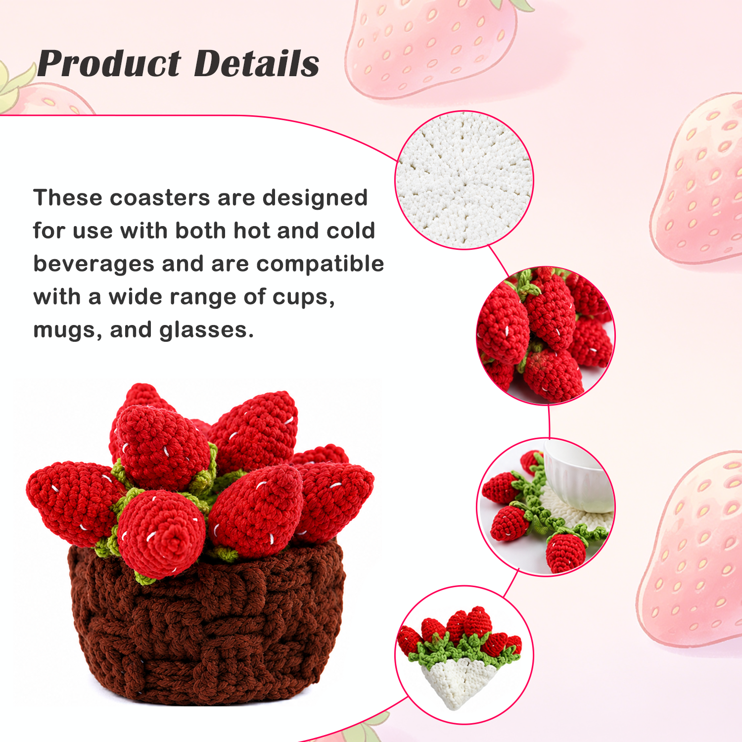 Yarniss Crochet Kit for Beginners,Crochet Coaster Starter Set,Stitch Crochet Kit Easy to Follow Video Tutorials Included