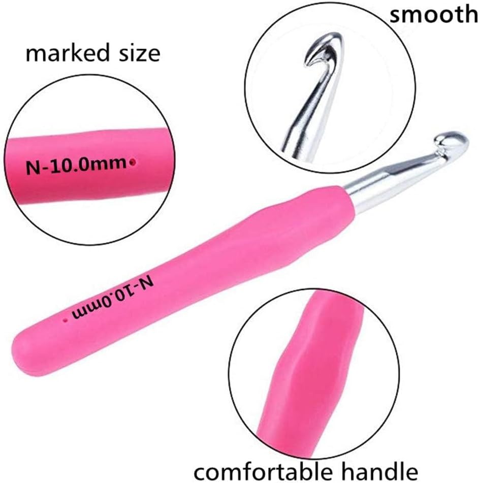 Yarniss Ergonomic Crochet Hooks 0.5-10 mm | Soft-Grip Set (5 Size/9 Size/10 Size/12 Size/14 Size/ 20 Size)