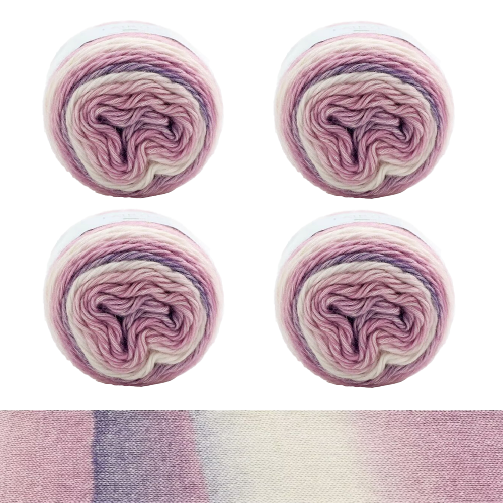 Yarniss Crochet Cake Yarn for Knitting, Ombre Cake Yarn Skeins 4×100g/3.53oz, Gradient Yarn Ball for Scraf, Shawl&Sweater(Purple Gradient)