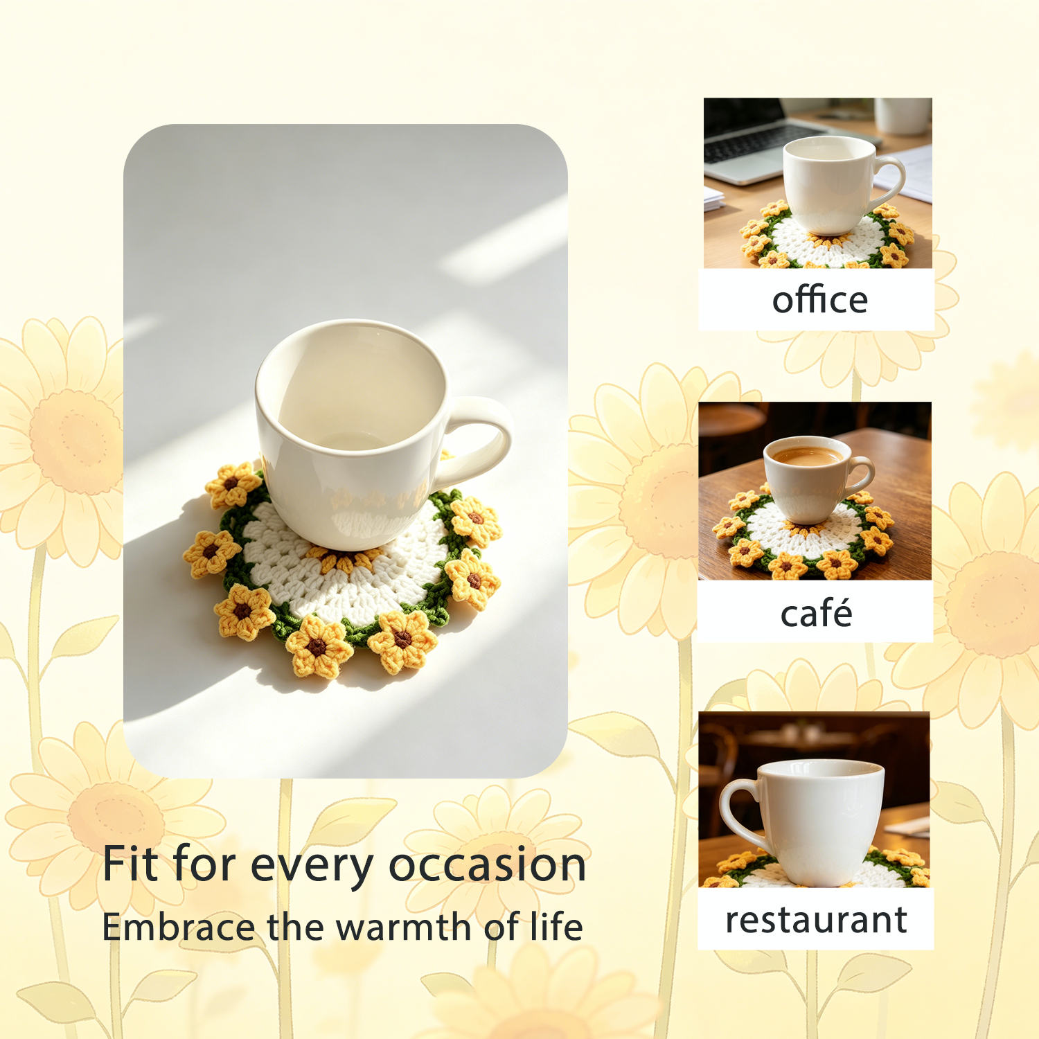 Yarniss Crochet Kit for Beginners,Crochet Coaster Starter Set,Stitch Crochet Kit Easy to Follow Video Tutorials Included