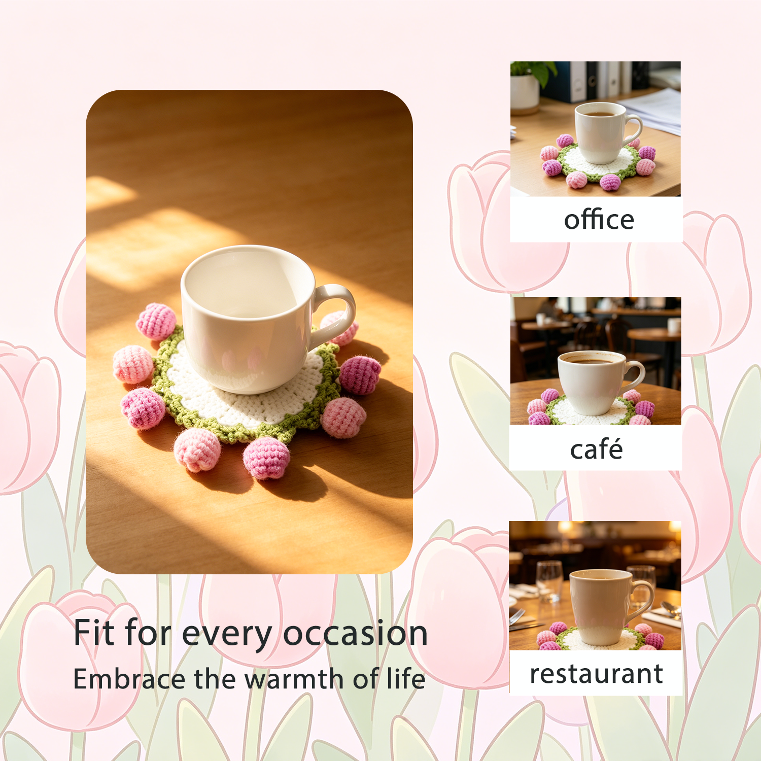Yarniss Crochet Kit for Beginners,Crochet Coaster Starter Set,Stitch Crochet Kit Easy to Follow Video Tutorials Included