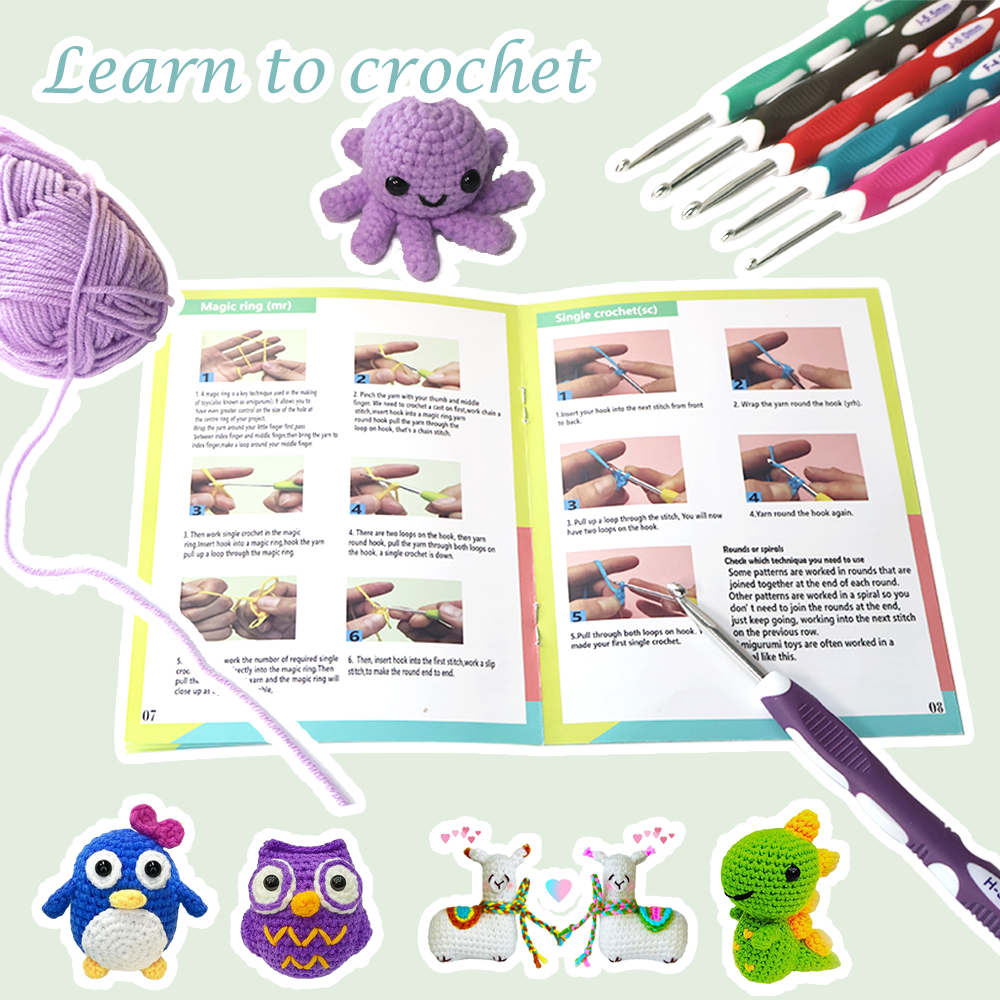 Yarniss Crochet Kits with Case, Beginner Crochet Set Includes 18 Yarn Skeins & 12 Ergonomic Crochet Hooks