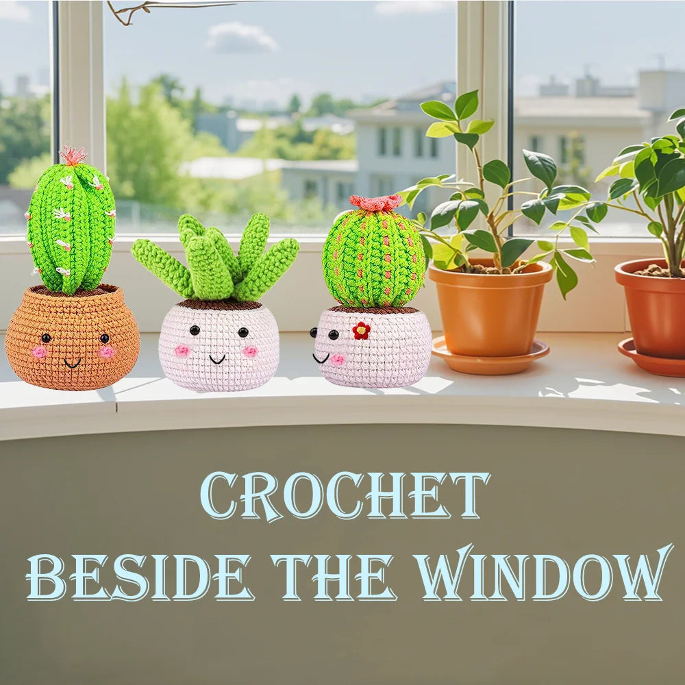 Yarniss Crochet Kit – Pot Plant Family | Beginner Amigurumi Set & Video