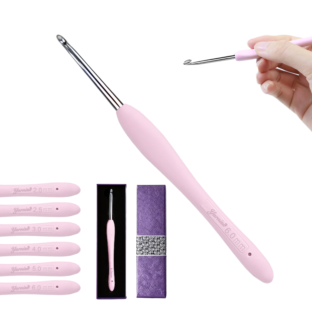 Yarniss 6.0mm Ergonomic Crochet Hook, Hand-Polished Soft-Grip Hook, Ideal for Beginners and Experienced Enthusiasts