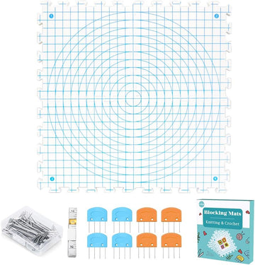 Yarniss Blocking Mats for Knitting & Crocheting - Extra Thick Blocking Boards with Grids，4 Pcs