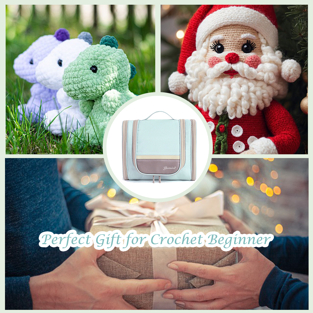 Yarniss Crochet Kits with Case, Beginner Crochet Set Includes 18 Yarn Skeins & 12 Ergonomic Crochet Hooks