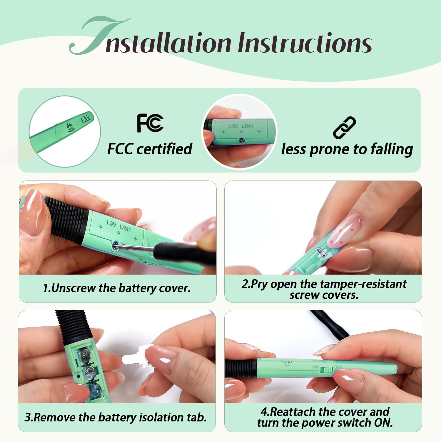 Yarniss Lighted Crochet Hook Set with Case,9 Sizes Crochet Hook Set Glow in Dark with Ergonomic Handles 2.5-6.5 mm,Green