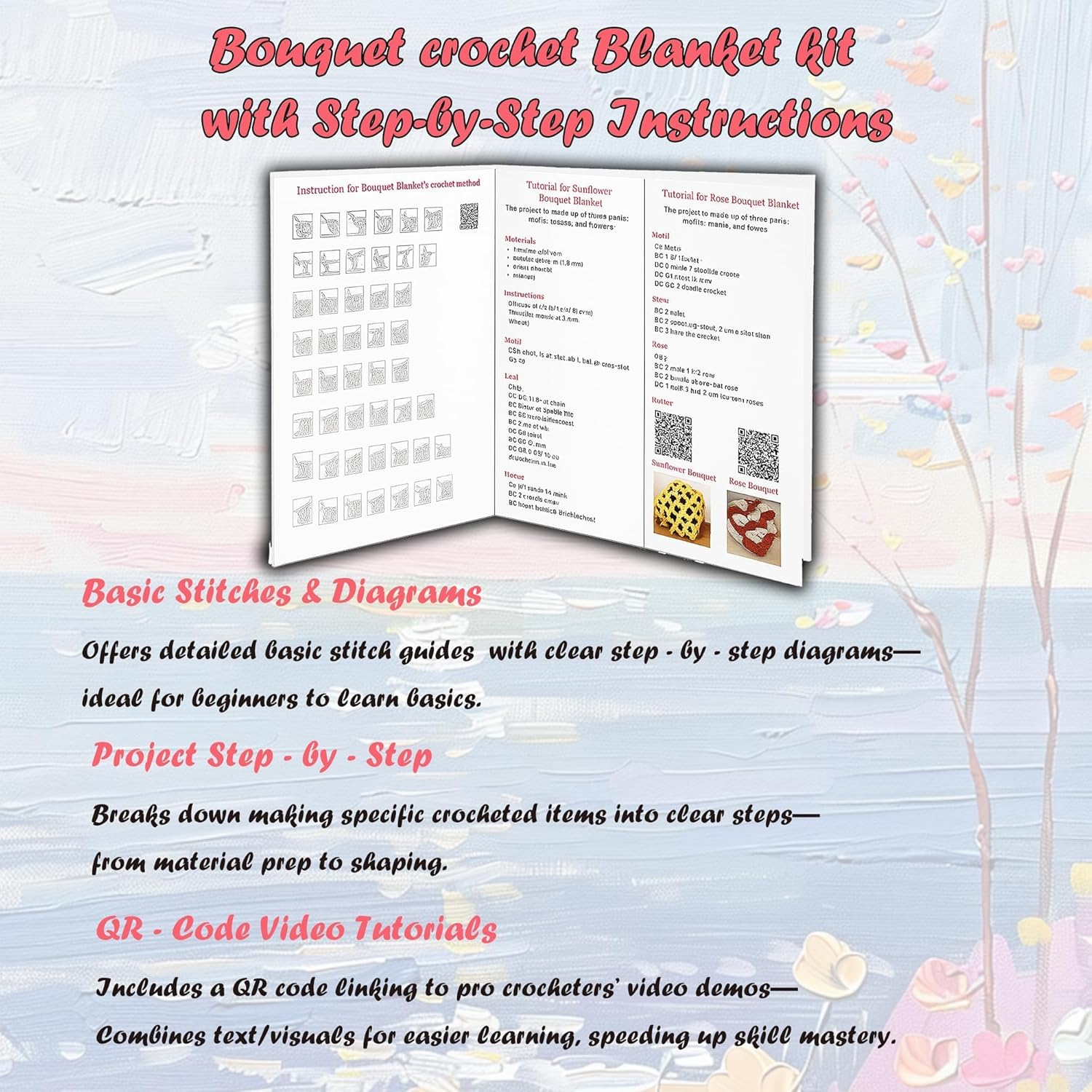 Yarniss Rose Blanket Material Package – Crochet Kit