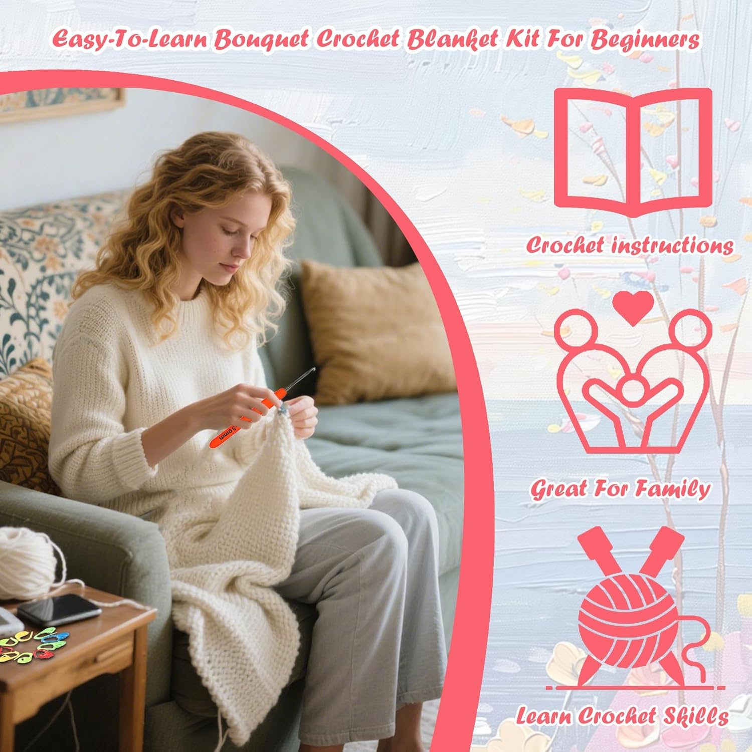Yarniss Rose Blanket Material Package – Crochet Kit