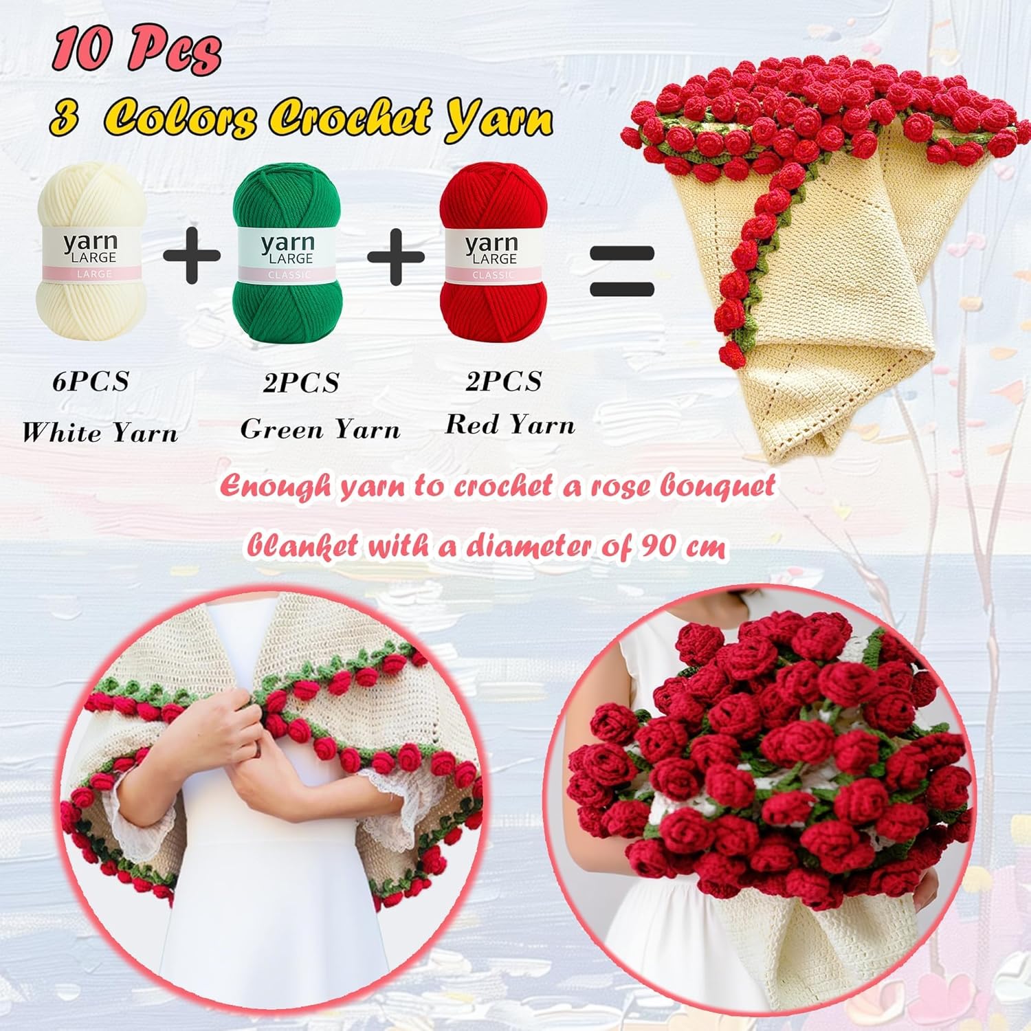Yarniss Rose Blanket Material Package – Crochet Kit