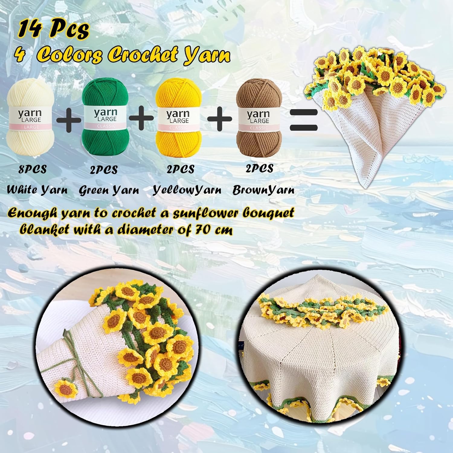 Yarniss Sunflower Blanket Material Package – Crochet Kit