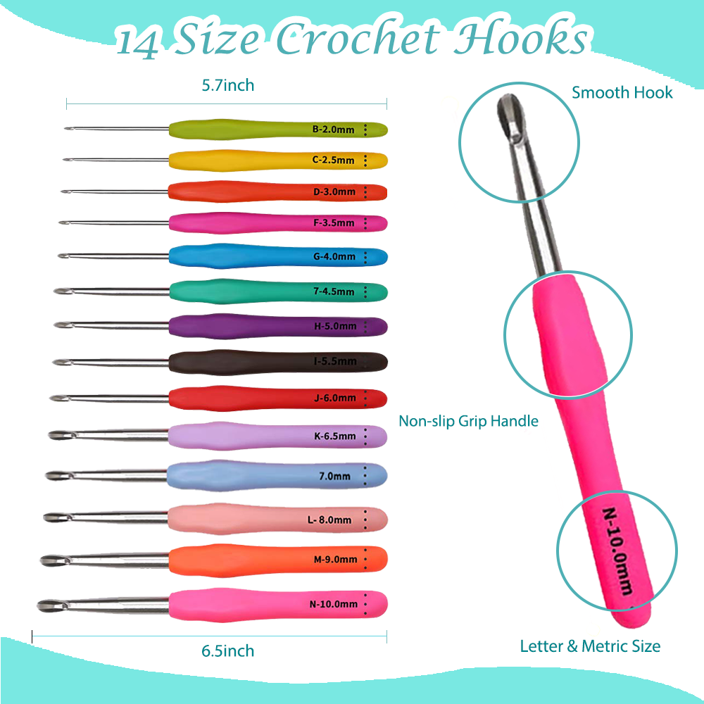 Yarniss Crochet Kit for Beginners,60 Pcs Starter Crochet Kits Include Soft Yarn,Hooks and Accessories