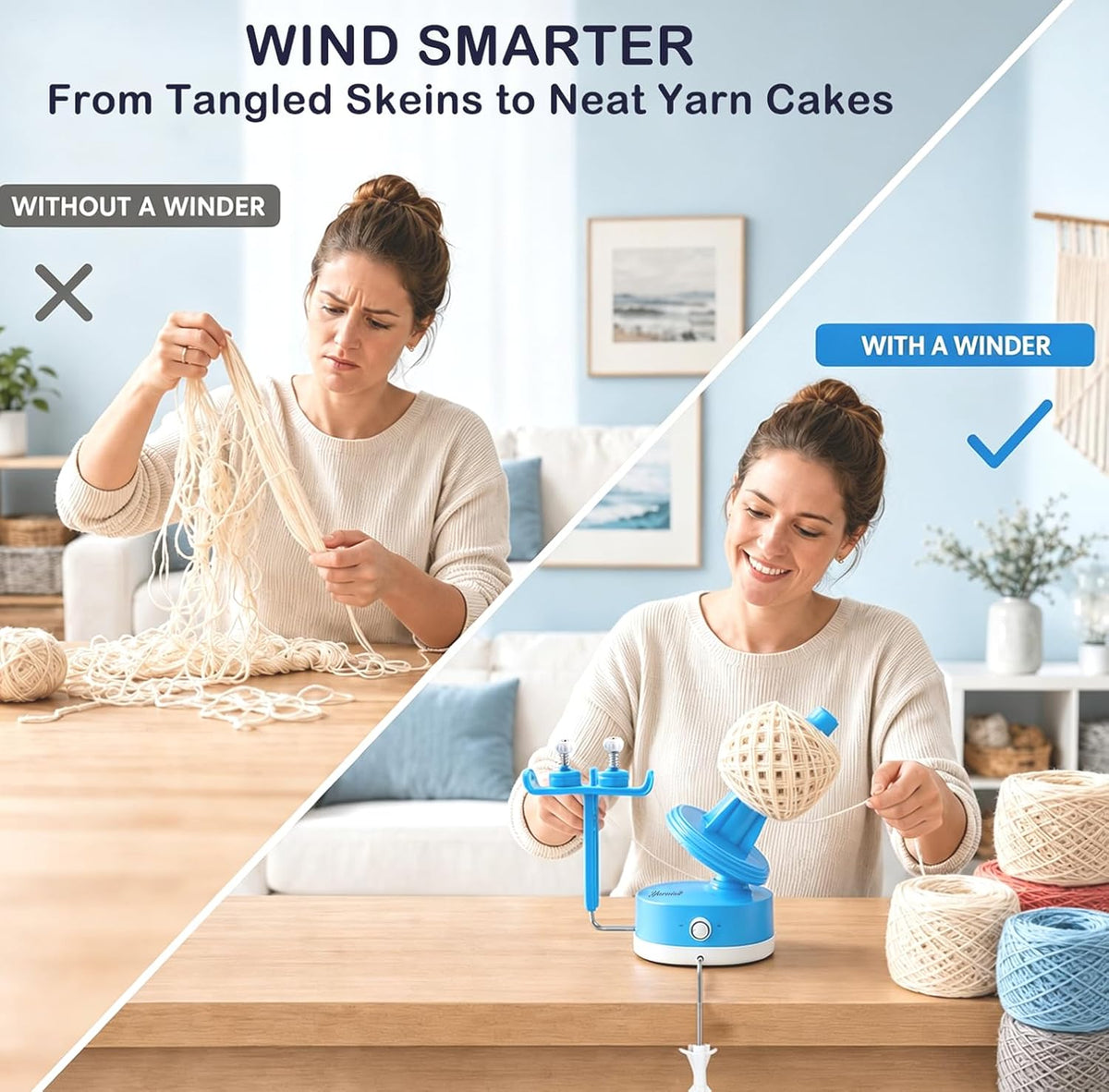 Yarniss Electric Yarn Winder, Large Capacity Automatic Yarn Cake Winder 10oz