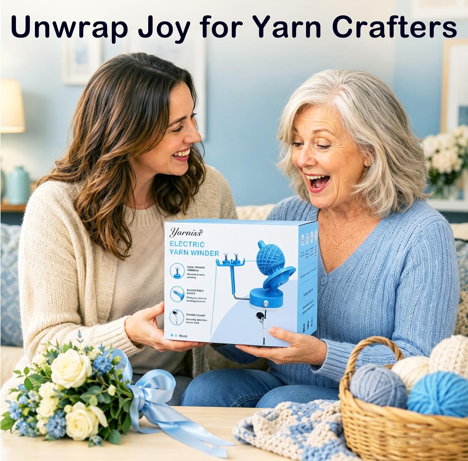 Yarniss Electric Yarn Winder, Large Capacity Automatic Yarn Cake Winder 10oz