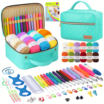 Yarniss Crochet Kit for Beginners,60 Pcs Starter Crochet Kits Include Soft Yarn,Hooks and Accessories