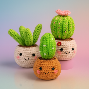 Yarniss Crochet Kit – Pot Plant Family | Beginner Amigurumi Set & Video