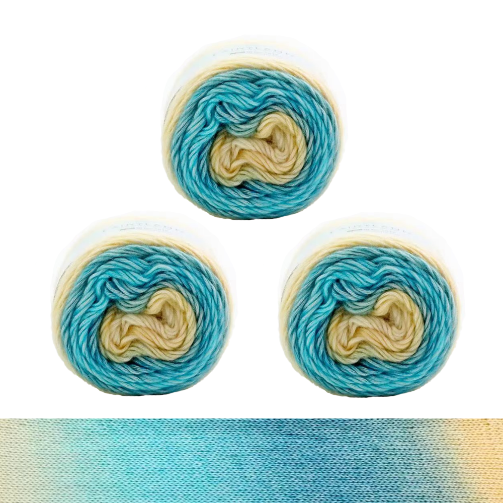 Yarniss Gradient Cake Yarn for Crocheting, Ombre Cake Yarns for Knitting, 3 Skeins of 100g/3.53oz(Blue Gradient)